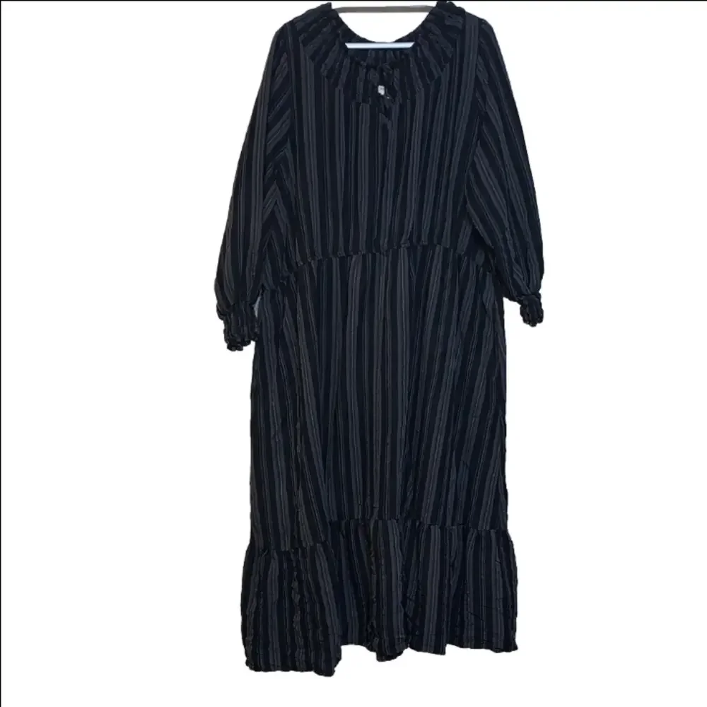 Terra & Sky Black and Gray Striped dress size 4X - Picture 1 of 4